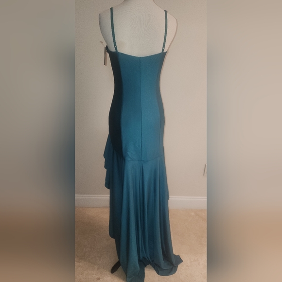 Elegant Teal High-Low Dress - Picture 6 of 10